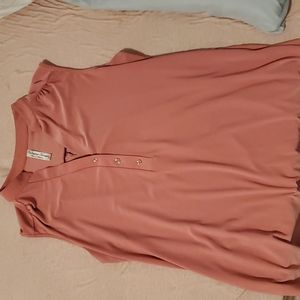 Coral v neck blouse